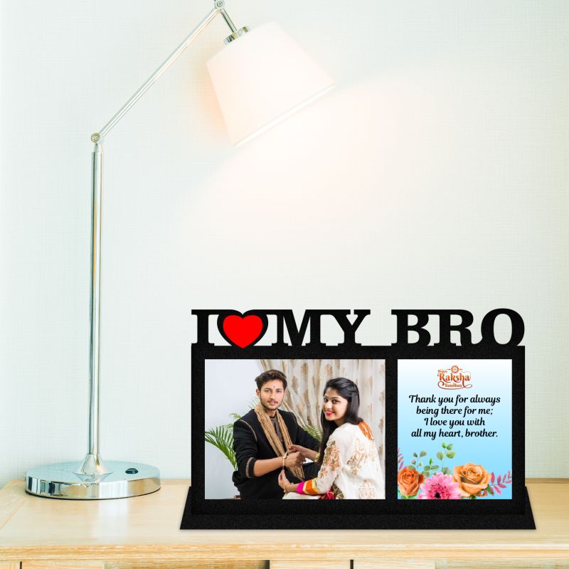 Personalized Photo Frame For Rakshabandha Gift  Customized With Photo & Text  Gift For Brother Sister  Best Gift For Rakhi  Gift For Bhai Dooj (I Love My Bro)